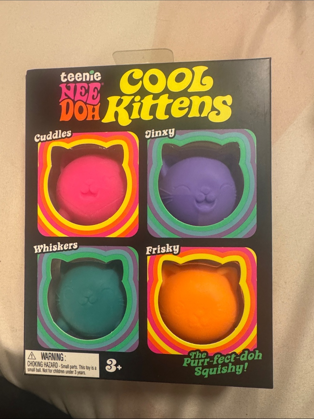 Needoh Cool Kittens Squishy Set - Pink, Purple, Teal, Orange